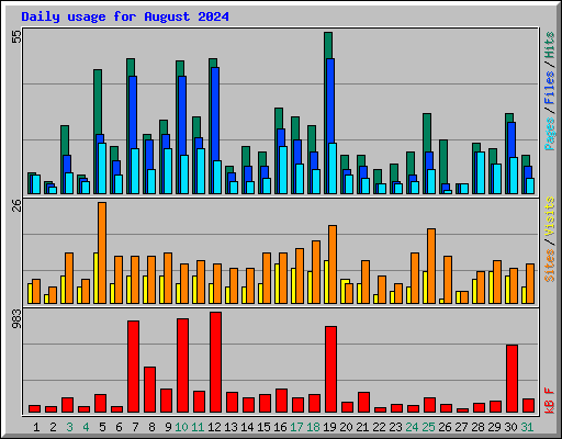 Daily usage for August 2024