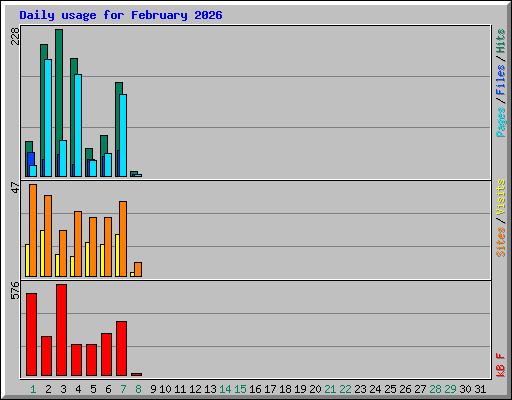 Daily usage for February 2026