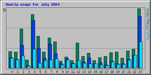 Hourly usage for July 2024