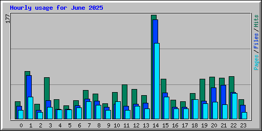 Hourly usage for June 2025