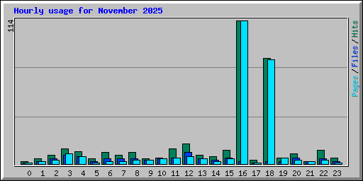 Hourly usage for November 2025