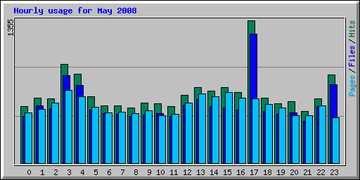 Hourly usage for May 2008