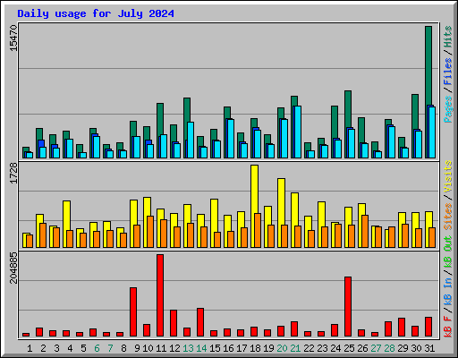 Daily usage for July 2024