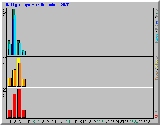 Daily usage for December 2025