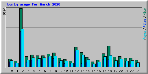Hourly usage for March 2026