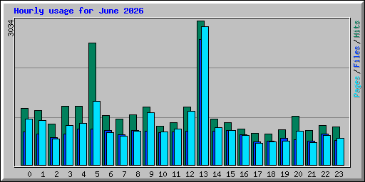 Hourly usage for June 2026