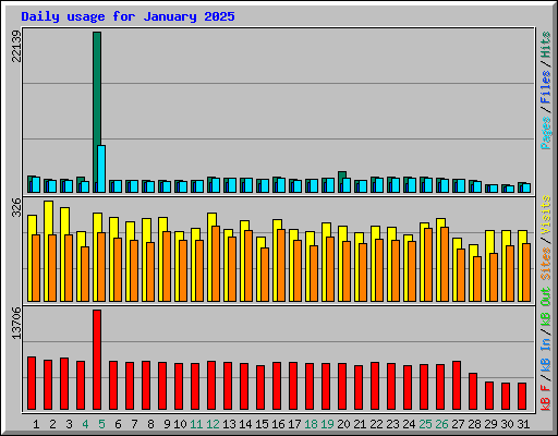 Daily usage for January 2025