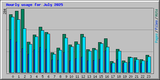 Hourly usage for July 2025