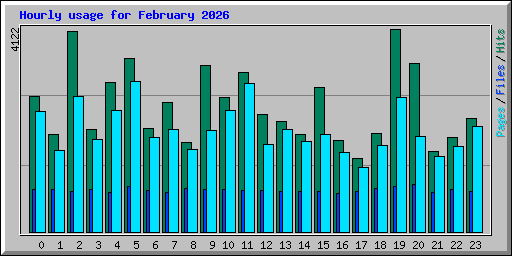 Hourly usage for February 2026